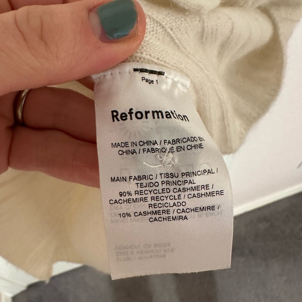Reformation Cream Ribbed Button-Up Cardigan - Picture 4 of 4